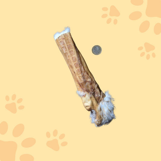 Stick de peau de lapin avec poils 20cm