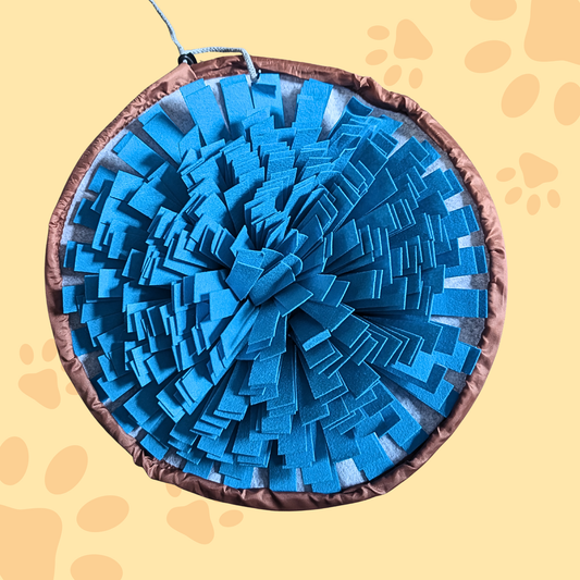 Tapis de fouille rond bleu