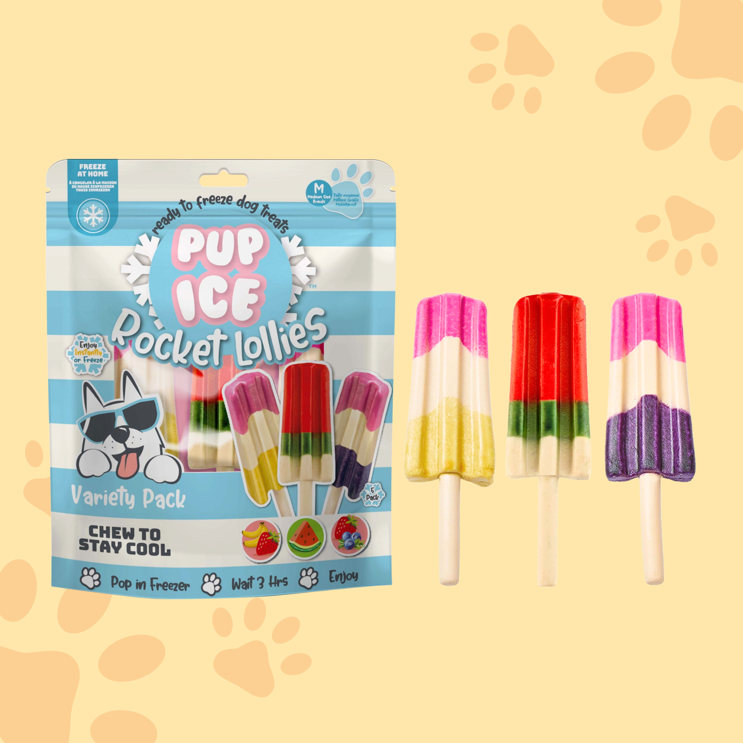Pup Ice – Assortiment de 5 glaces Rocket